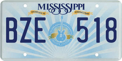 MS license plate BZE518
