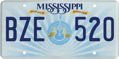 MS license plate BZE520