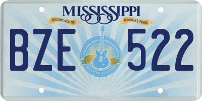 MS license plate BZE522