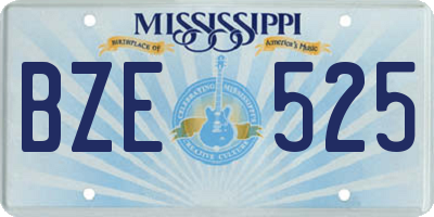 MS license plate BZE525
