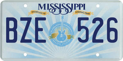 MS license plate BZE526