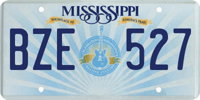MS license plate BZE527