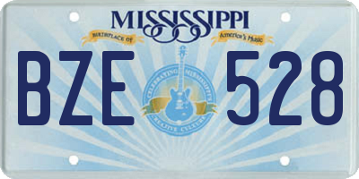 MS license plate BZE528