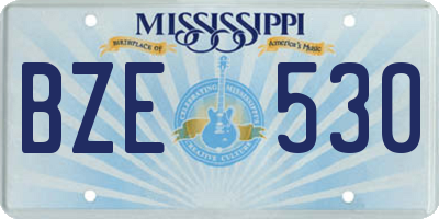 MS license plate BZE530