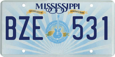 MS license plate BZE531