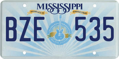 MS license plate BZE535