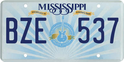 MS license plate BZE537