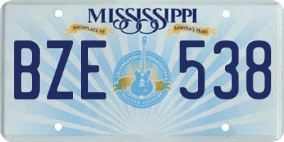MS license plate BZE538