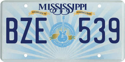 MS license plate BZE539