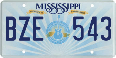 MS license plate BZE543
