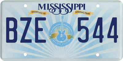 MS license plate BZE544