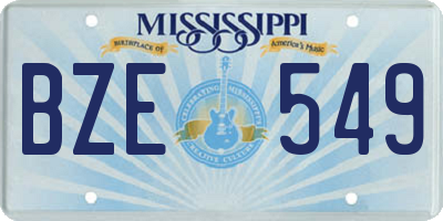 MS license plate BZE549