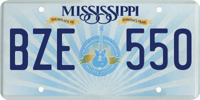 MS license plate BZE550