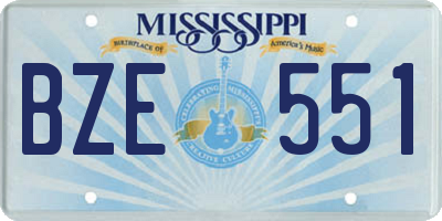 MS license plate BZE551