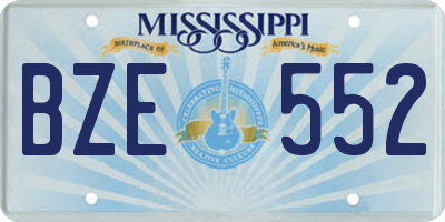 MS license plate BZE552