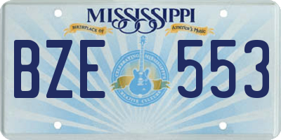 MS license plate BZE553