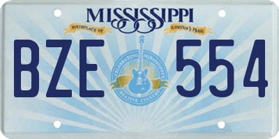 MS license plate BZE554