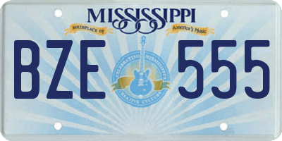 MS license plate BZE555