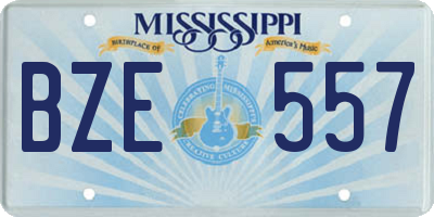 MS license plate BZE557