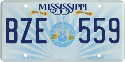 MS license plate BZE559