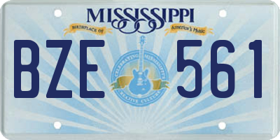 MS license plate BZE561