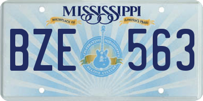 MS license plate BZE563