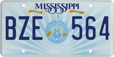 MS license plate BZE564