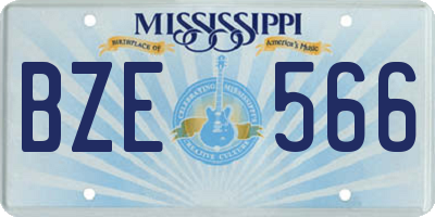 MS license plate BZE566