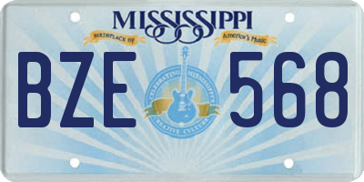 MS license plate BZE568