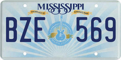 MS license plate BZE569