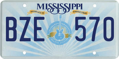 MS license plate BZE570