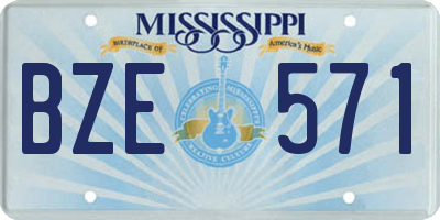 MS license plate BZE571