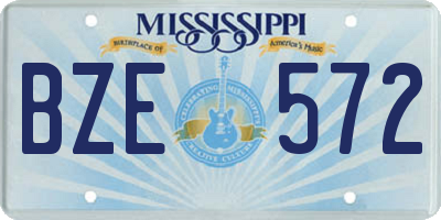 MS license plate BZE572