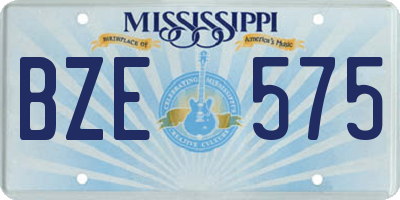 MS license plate BZE575