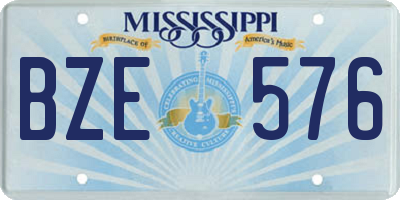 MS license plate BZE576