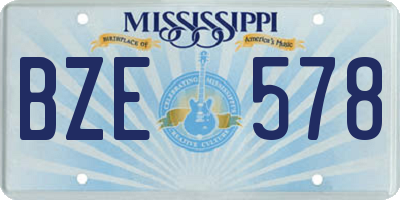 MS license plate BZE578