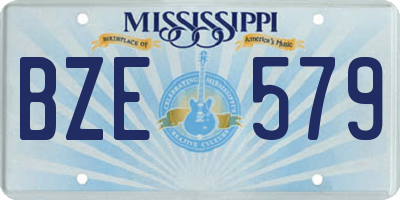 MS license plate BZE579