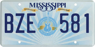 MS license plate BZE581