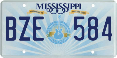 MS license plate BZE584