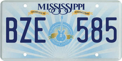 MS license plate BZE585