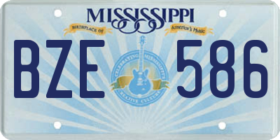 MS license plate BZE586