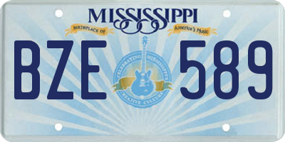 MS license plate BZE589