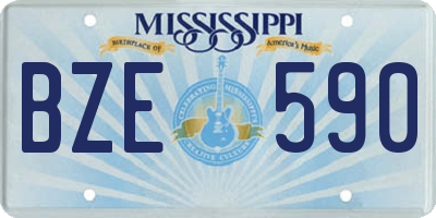 MS license plate BZE590