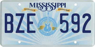 MS license plate BZE592