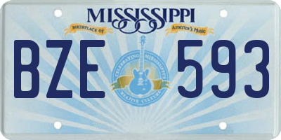MS license plate BZE593