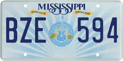 MS license plate BZE594