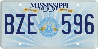 MS license plate BZE596