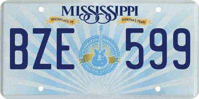 MS license plate BZE599