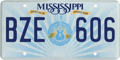 MS license plate BZE606