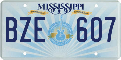 MS license plate BZE607